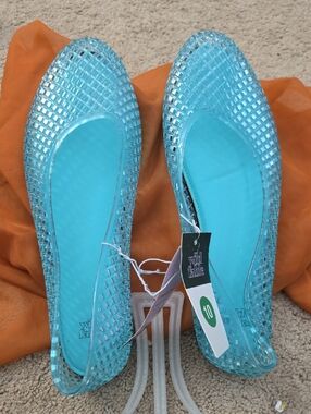 wild fable Clear Turquoise Jelly Flats